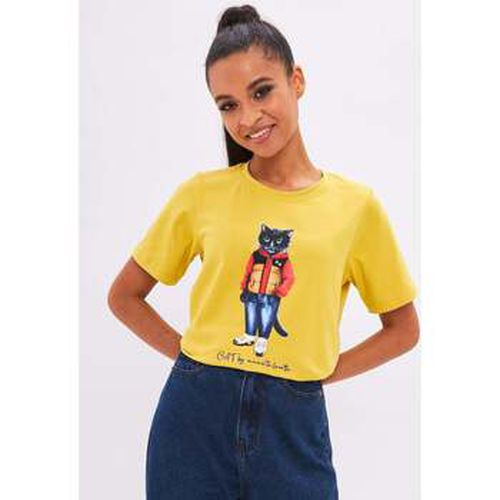 T-shirt Yellow Printed T-shirt SPORT CASUAL CAT - Maniita Lacitta - Modalova