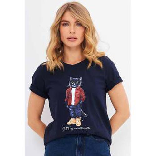 T-shirt Blue Printed T-shirt COUNTRY CAT - Maniita Lacitta - Modalova