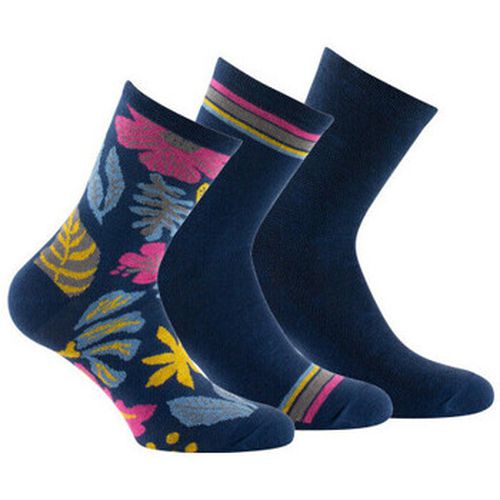 Chaussettes Lot de 3 paires de mi-chaussettes motif floral - Kindy - Modalova