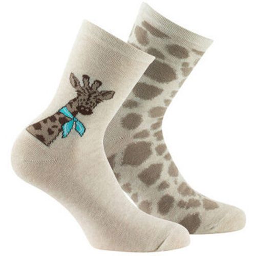 Chaussettes Lot de 2 paires de mi-chaussettes en coton motif Girafe - Kindy - Modalova