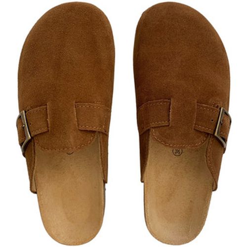 Chaussons Sabots en cuir - camel - Maison Thuret - Modalova