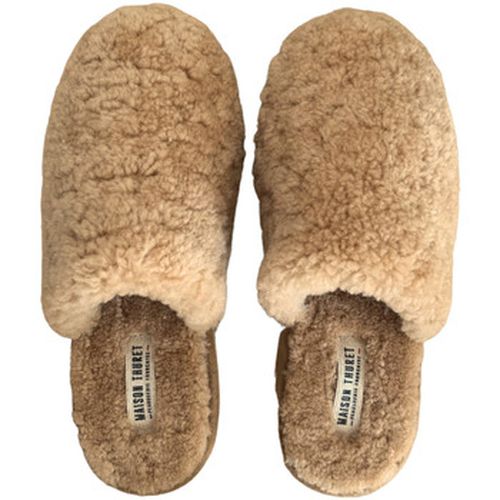 Chaussons Mules en peau de mouton - la collection "bouclette" - camel - Maison Thuret - Modalova