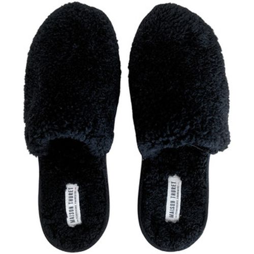 Chaussons Mules en peau de mouton - la collection "bouclette" - noires - Maison Thuret - Modalova