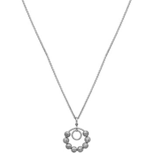 Collier Collier Argent Rhodié Doubles Chaînes Cercle Avec Boules - Orusbijoux - Modalova