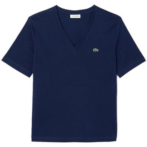 T-shirt T-SHIRT RELAXED FIT MARINE EN JERSEY DE COTON DOUX COL - Lacoste - Modalova