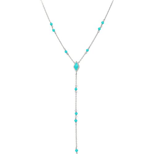 Collier Collier En Argent Cravate Rhodié Pierre Amazonite - Orusbijoux - Modalova