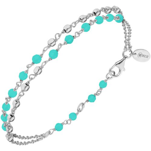 Bracelets Bracelet Argent Rhodié Doubles Chaînes Pierres Amazonite - Orusbijoux - Modalova