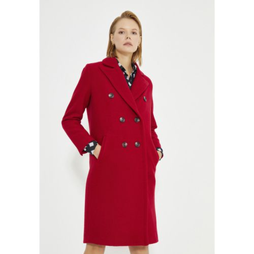 Manteau Red Double Breasted Front Button Closure Long Women's Coat - Just Like You - Modalova