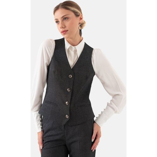 Gilets de costume Black Button Front Lined Women's Vest - Just Like You - Modalova