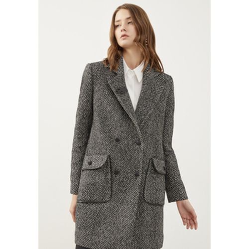 Manteau Anthracite Herringbone-Pattern Coat - Just Like You - Modalova