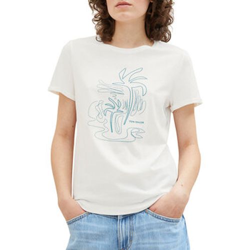 T-shirt Tee Shirt PALMIER Whisper White - Tom Tailor - Modalova