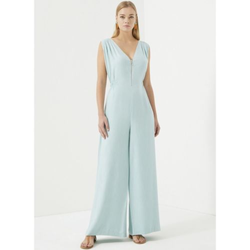 Combinaisons Aqua Green Zip Fastening At Front Sleeveless Jumpsuit - Just Like You - Modalova