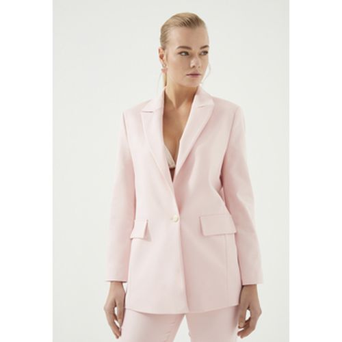 Veste White Padded Shoulders Blazer Jacket With Pockets - Just Like You - Modalova