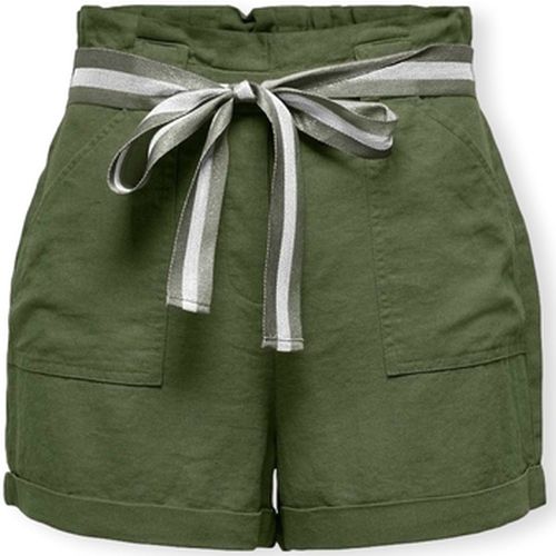 Short Luna Linen Shorts - Olive Green - Only - Modalova