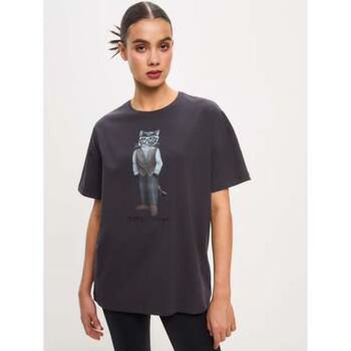 T-shirt Grey Printed oversized T-shirt MINIMALIST CAT - Maniita Lacitta - Modalova