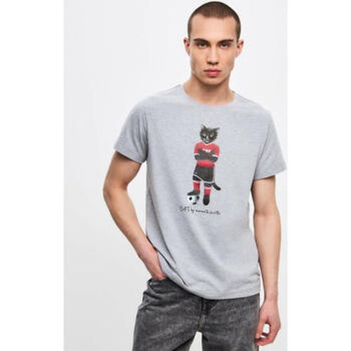 T-shirt Grey Printed T-shirt FOOTBALL CAT - Maniita Lacitta - Modalova