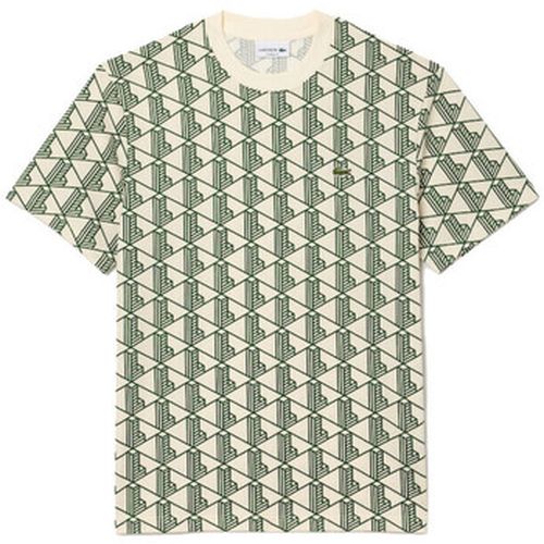 T-shirt T-SHIRT EN COTON MONOGRAMME ET VERT - Lacoste - Modalova