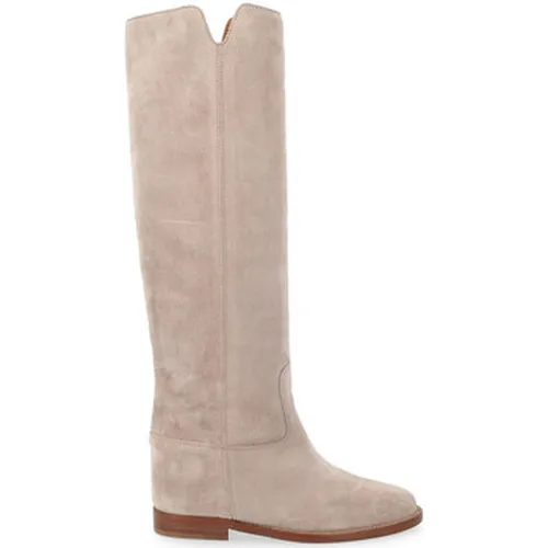 Bottes Botte en daim taupe - Via Roma 15 - Modalova