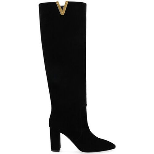 Bottes Botte à talon en daim noir Golden V - Via Roma 15 - Modalova