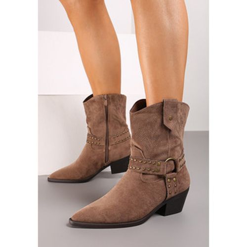 Bottines Santiags s avec boucle, Taupe - Vera Collection - Modalova