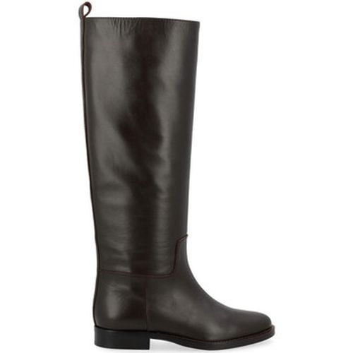 Bottes Botte cavalière en cuir marron foncé - Via Roma 15 - Modalova