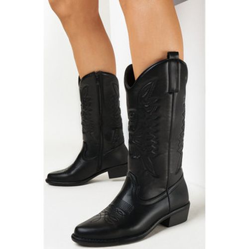 Bottines Santiags mi-mollet en simili-cuir - Vera Collection - Modalova