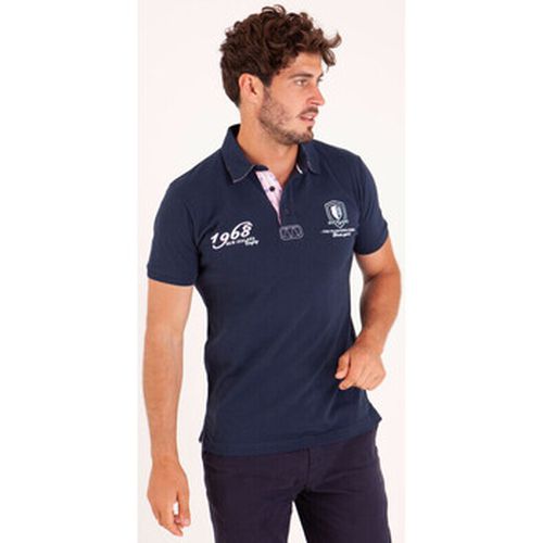 T-shirt Polo uni détails col et broderies poitrine - Camberabero - Modalova