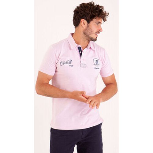 T-shirt Polo uni détails col et broderies poitrine - Camberabero - Modalova