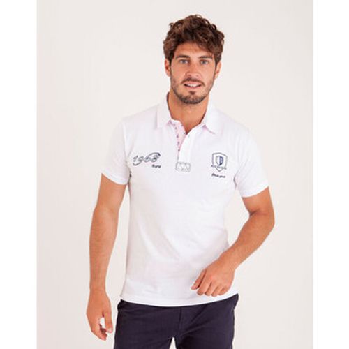 T-shirt Polo uni détails col et broderies poitrine - Camberabero - Modalova