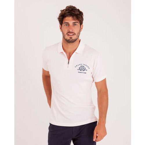 T-shirt Polo col zippé en maille fantaisie cloquée - Camberabero - Modalova