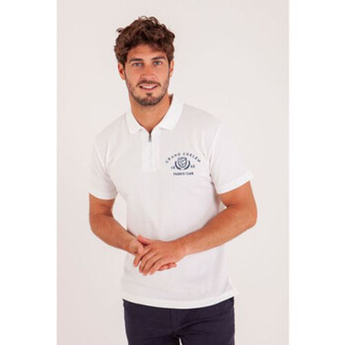 T-shirt Polo col zippé en maille fantaisie cloquée - Camberabero - Modalova