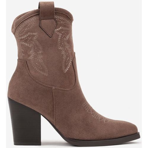 Bottines Santiags s en simili-daim, Taupe - Vera Collection - Modalova