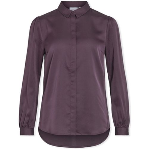 Blouses Noos Ellette Satin Shirt L/S - Perfect Plum - Vila - Modalova