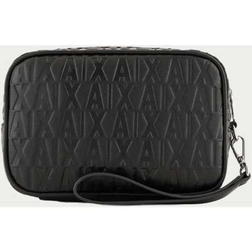 Sacoche Trousse de beautés AX avec logo all-over - EAX - Modalova