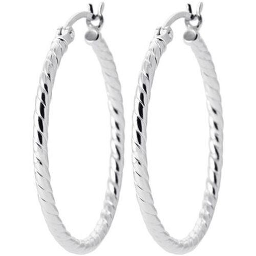 Boucles oreilles Créoles torsadées en argent rhodié 30mm - Brillaxis - Modalova