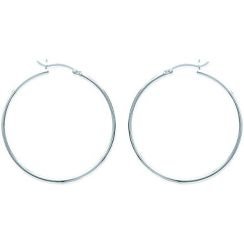 Boucles oreilles Créoles en argent rhodié 40mm - Brillaxis - Modalova