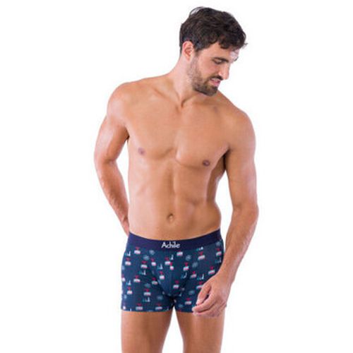 Caleçons Pack de 2 boxers en coton bio motifs TELECABINE et uni - Achile - Modalova