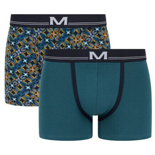 Boxers Lot de 2 shortys en coton bio fantaisie florale et uni - Mariner - Modalova