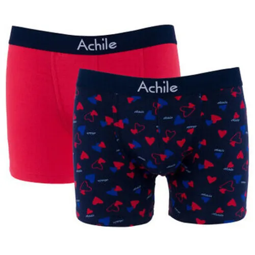 Boxers Pack de 2 boxers en coton bio motifs et sa bande - Achile - Modalova