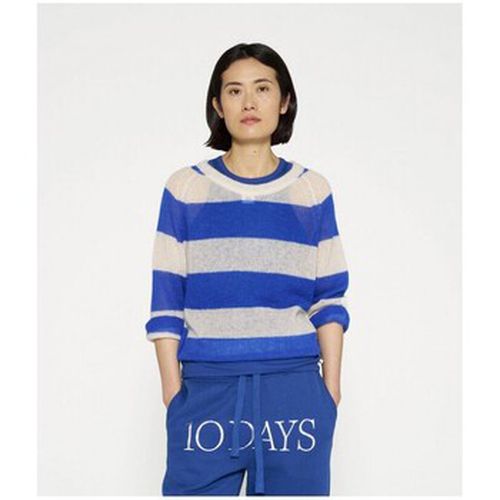 Pull Thin Knit Sweater Stripes Ecru Blue - 10 Days - Modalova