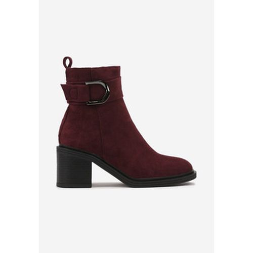 Bottines Bottine à talon en suédine avec boucle, bordeaux - Vera Collection - Modalova