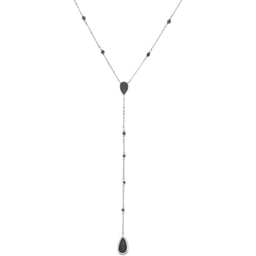 Collier Collier Argent Rhodié Cravate Pierres Spinelle Noire - Orusbijoux - Modalova