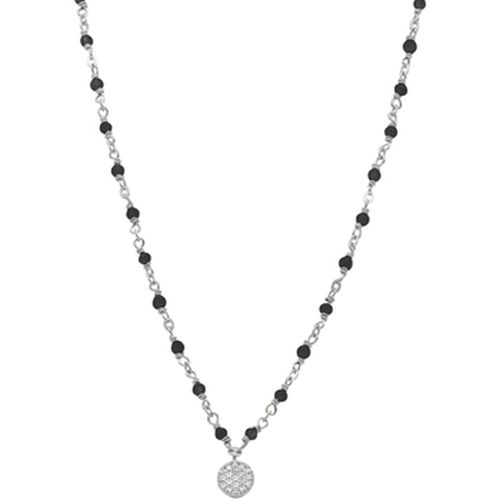 Collier Collier Argent Rhodier Médaillon Diamanté Et Pierres - Orusbijoux - Modalova