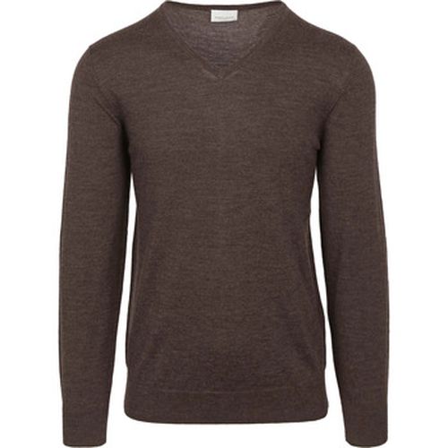 Sweat-shirt Pull-over Col-V Laine Merinos Foncé - Profuomo - Modalova