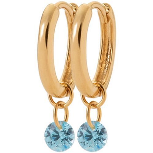 Boucles oreilles Boucles d'oreilles créoles pampille bleue - Brillaxis - Modalova