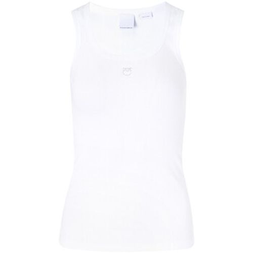 T-shirt Débardeur en coton blanc côtelé - Pinko - Modalova