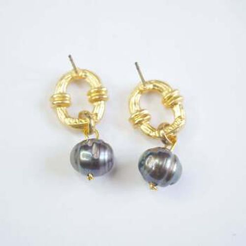 Boucles oreilles E71644 Boucles d'oreilles perle noire - Karine Sultan - Modalova