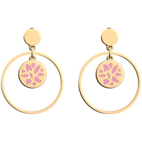 Boucles oreilles boucles d'oreilles pendantes Les Cadettes Lotus laquées rose - Les Georgettes - Modalova