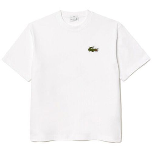 T-shirt T-SHIRT LOOSE FIT EN COTON ÉPAIS AVEC BADGE - Lacoste - Modalova