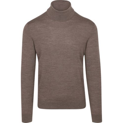 Sweat-shirt Pull Col Roulé Merino Mélanger Taupe - Suitable - Modalova